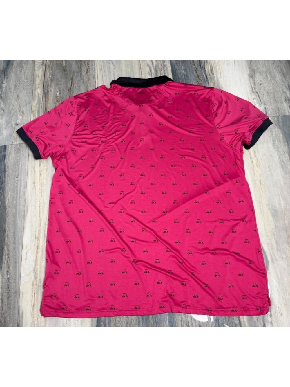 Kenneth Cole Golf Polo Shirt Pink Golf Cart Print Moisture-Wicking UPF 50+, 4XL - Picture 7 of 8